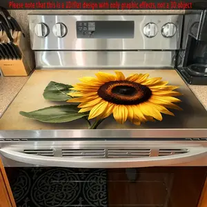 Tree of Life and Butterfly Pattern Rubber Stove Protective Cover - Heat resistant, Non slip, Water absorbing, Easy to Clean, Oven Mat, Refrigerator Mat, Kitchen Stove Cover, Kitchenware, Suitable for Oven, Washing Machine and Electrical Surface Protection