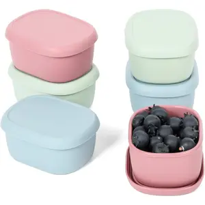 Set of 6/4 Silicone Snack Containers for Small Food Containers with Lids,Fruit Containers for Lunch,Stackable Lunch Containers for Student,Daycare,School and Travel,Halloween Christmas Party Gifts,Hand Tools Kits