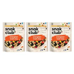 Snak Club Family Size Energizer Trail Mix E-Comm 13, 3 Pack Bundle