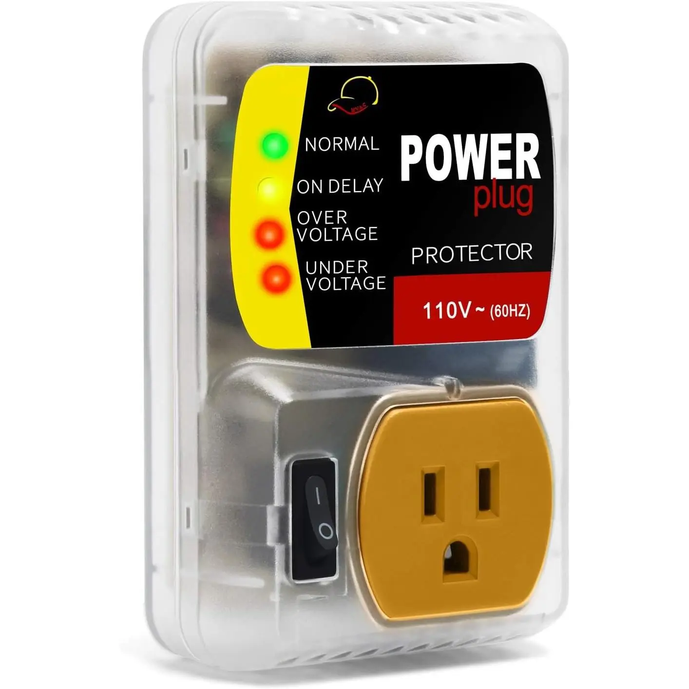 Surge Protector, Protector for  Appliance,  Brownout Outlet 110V 15A 2200 Watts Black