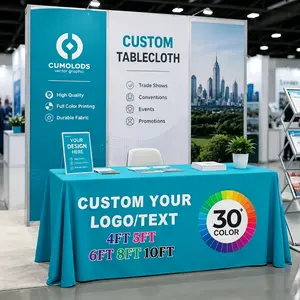 Personalized Tablecloth with Company&School Logo, Custom Business Table Cover for Trade Show Vendor Booth Wedding Party Display, Custom Table Runner