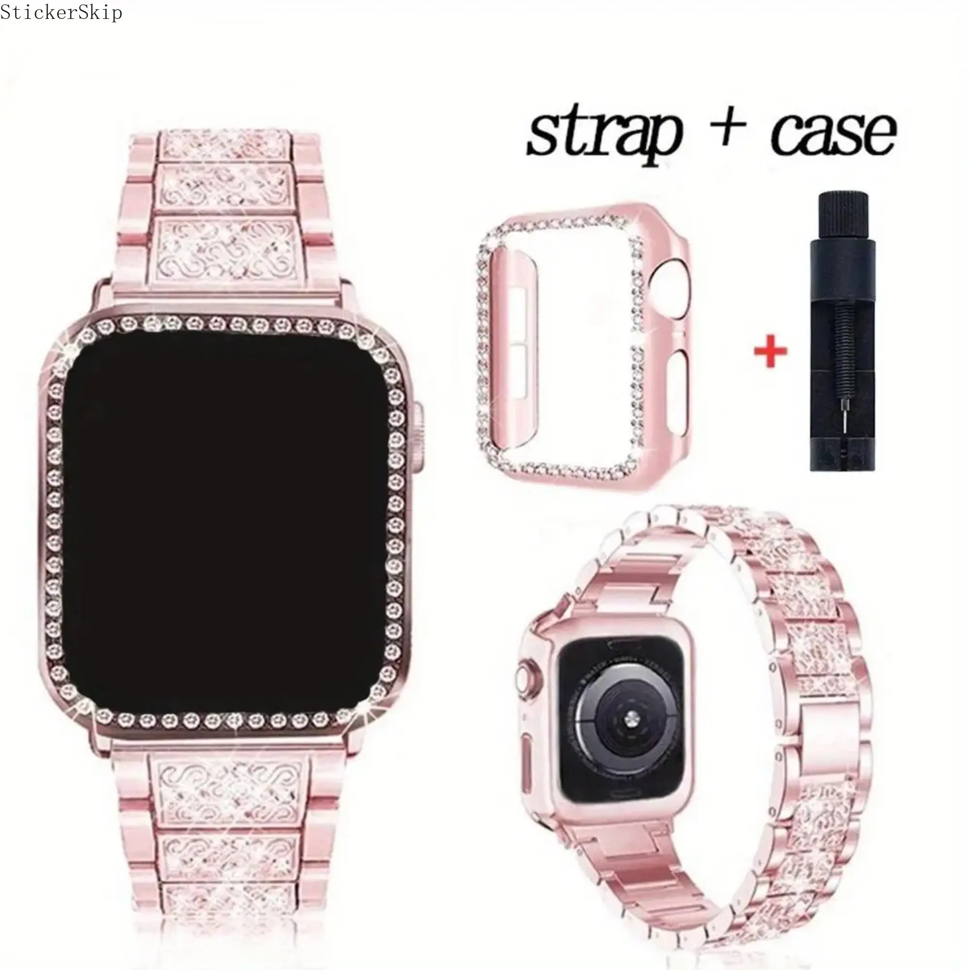 2026 NEW Girl Metal Strap + Case For Apple Watch Band Ultra Bracelet Wristband for iwatch Series 11 10 9 8 7 6 5 4 46mm 40 41 42mm Women