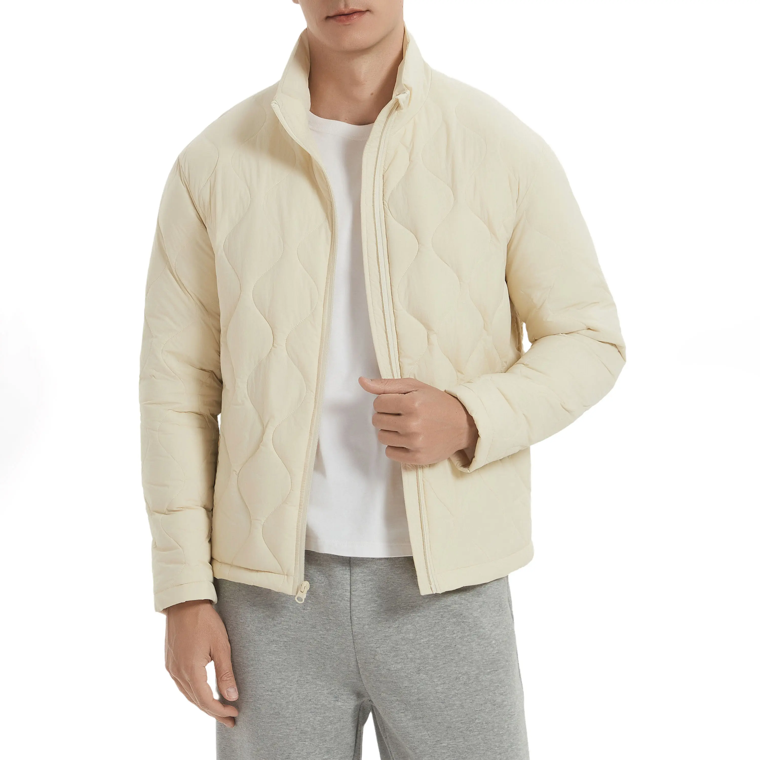 Orolay Men's Lightweight Quilted Bomber Jackets Full Zip Winter Down Coat Water Repellent Casual Outerwear Menswear