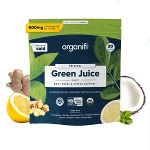 Organifi Green Juice - Organic Spirulina, Chlorella, and Ashwagandha Powder - 30-Day Supply - Natural Dietary Supplement