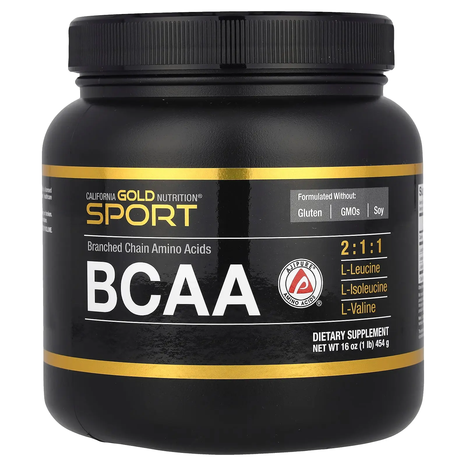 California Gold Nutrition Sport, BCAA Powder, AjiPure®, Branched Chain Amino Acids 2:1:1 with L-Leucine, L-Isoleucine and L-Valine, 1 lb (454 g)