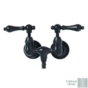 Clawfoot Tub Wall Mount Faucet - Metal Lever Handles