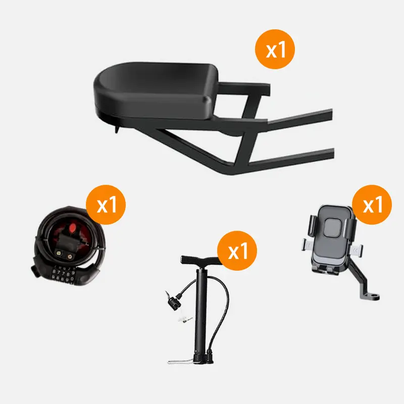 Rear seat + lock + pump + phone holder