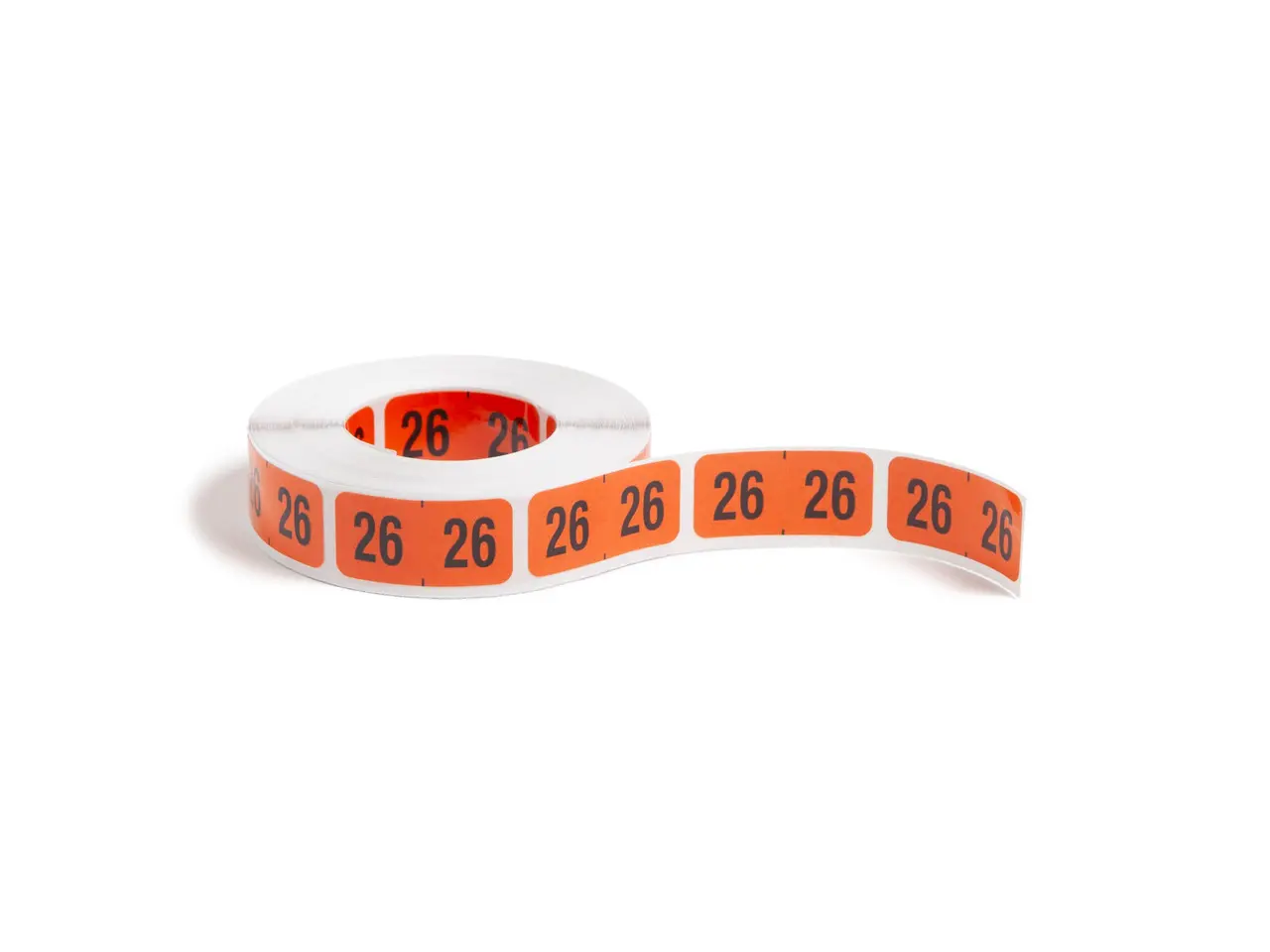 Smead ETYJ Color-Coded 2026 Labels, 1-1/2 x 3/4 in., Orange, 500/Roll in a Dispensing Box (68326)