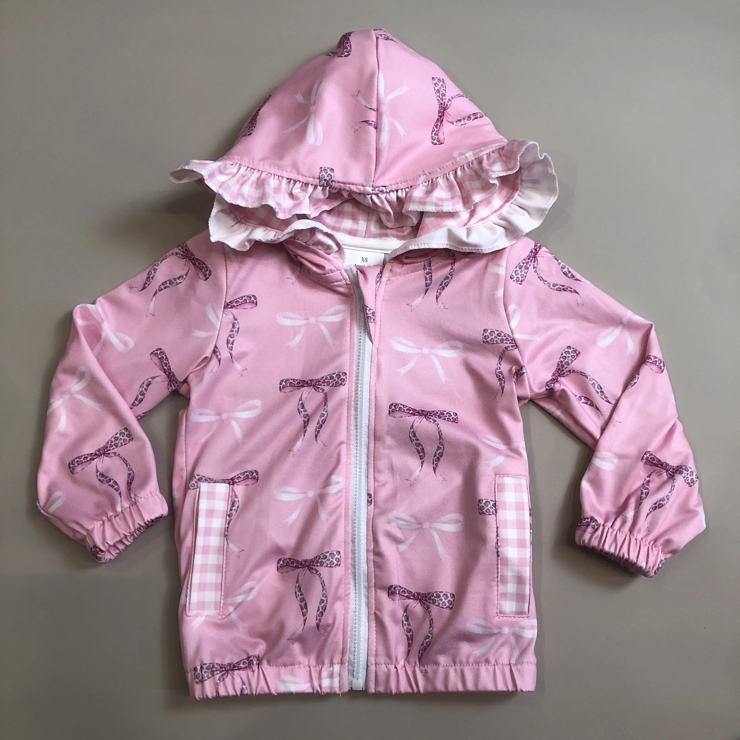 C Kids Girl Winter Jacket Pink Bows Cute Toddler Girl Winter Coat Clothing GT1217