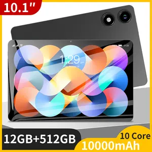 2026 New 10.1-Inch Android 14 Tablet PC (Table), Snapdragon 888 Octa-Core, 12GB RAM + 512GB ROM, 10000mAh Battery, 16MP+32MP Dual Camera, 5G-WiFi-Bluetooth-GPS, HD Display, Quad Speakers for Work & Entertainment