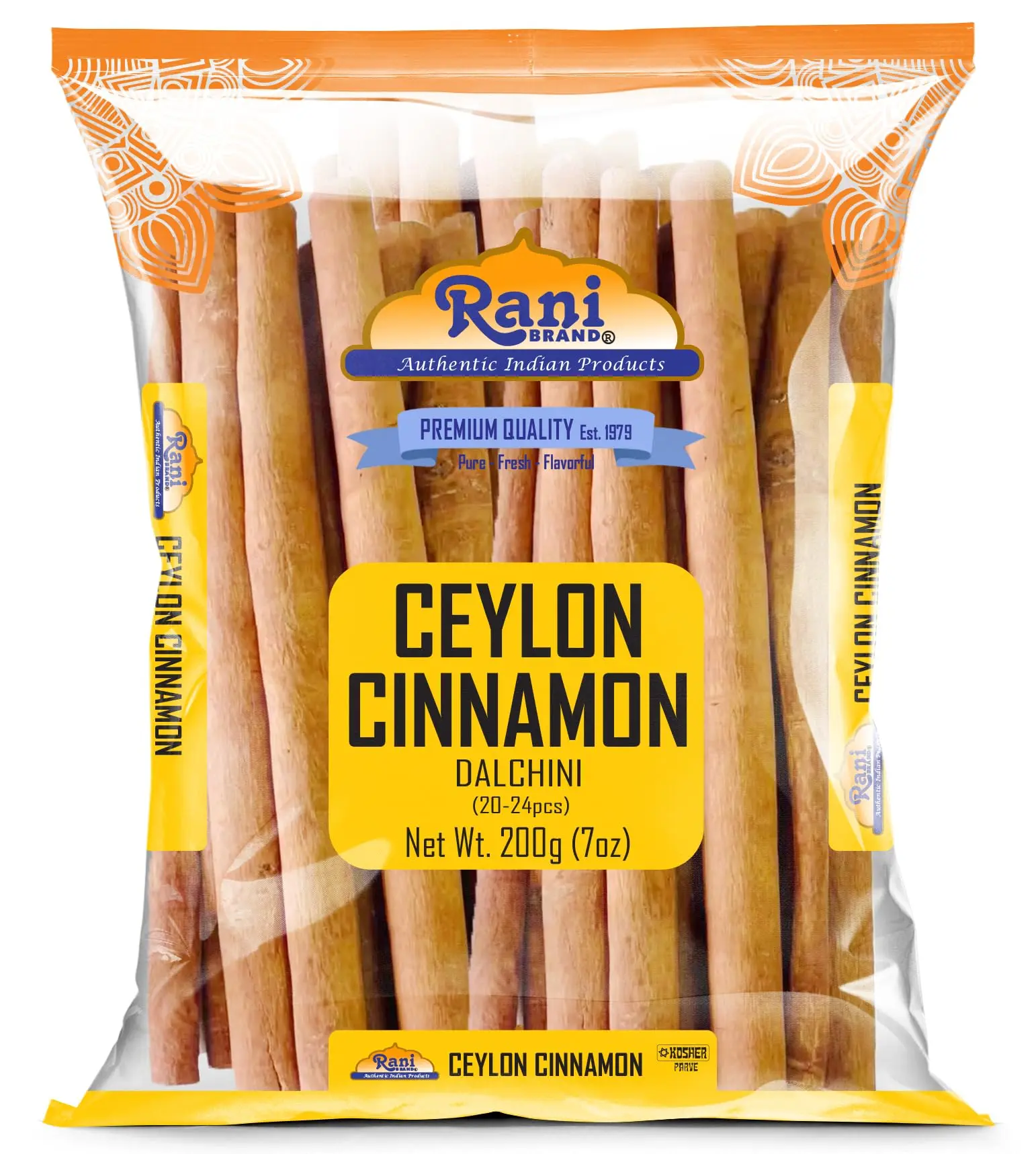 Rani Ceylon Cinnamon Sticks 7oz (200g) ~ 20-24 Sticks 3 Inches in Length, True Ceylon Cinnamon (Not Cassia) ~ All Natural | Vegan | No Colors | Gluten Friendly | NON-GMO | Indian Origin