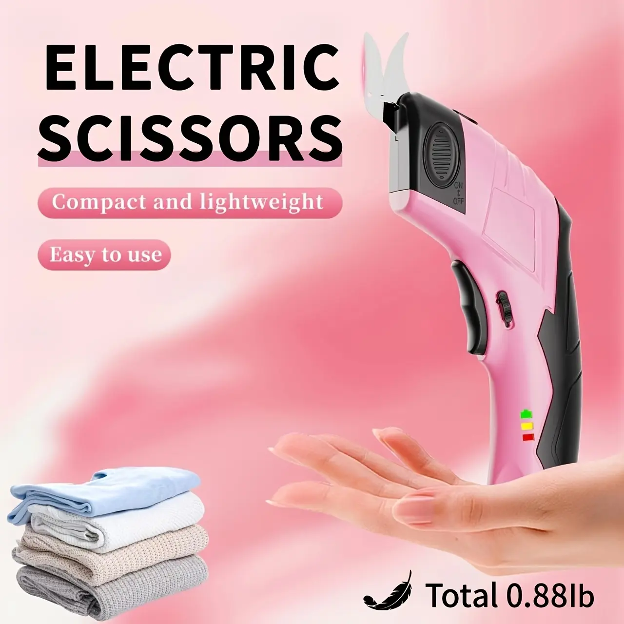Electric Scissors - Compact Lightweight Design, Easy to Use, Total Weight 0.88lb