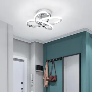 Modern LED Ceiling Light, 35cm Spiral Embedded Fixture, Adjustable 3000k-6000k, Ideal for Bedroom, Living Room, Hallway