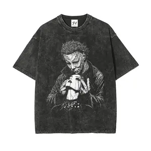 Valloween Goth Valentine Dark Romance Michael Myers Unisex Washed T-Shirt for Women and Men's Unisex Fit Batik Cotton Oversize Streetwear Menswear  Super Soft Pre-Shrunk