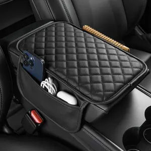 Joytutus Upgraded Microfiber Leather Car Center Console Armrest Cover Cushion Universal Fit for Most Cars Comfortable Stylish Support - Interior
