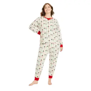 Women's Holiday Joyful Print Matching Family Pajama Set - Wondershop Cream 2X, I Comfortable Fabric