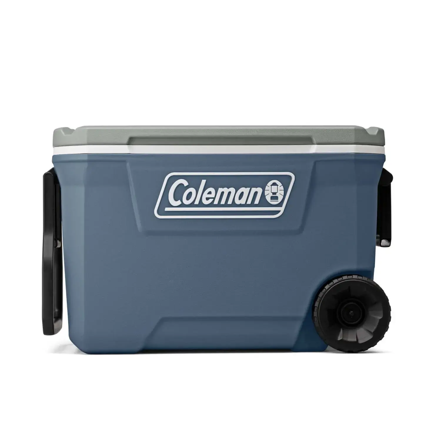 Coleman Classic 62 Qt Hard-Sided Rolling Cooler with Wheels, Ice Chest, Lakeside Blue