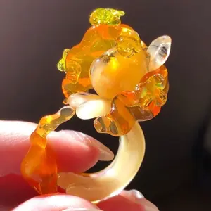 Handmade Blowing Glass ring, glass art ''My Little Pony"ring(available become for pendant too), unique gift, 3D glassblowing ring gift