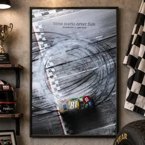 [No Frame] Vintage Kyle Busch Some marks never fade Memorial Poster, Automotive Racing Retro Stock Car Motorsports Fan Poster, Wall Decor
