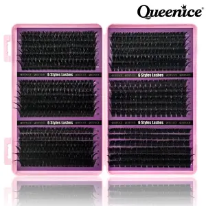 660/670 Clusters DIY Individual Lash Extensions, 60D 80D 100D Thick Wet Look Eyelash Clusters, Fluffy Eyelashes Cluster, 8-16MM Mixed Length Natural Fluffy Lashes, Reusable Soft Cluster Lashes with Glue Tweezers Brush for Beginners Festival Daily Use