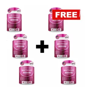 6 Pack Rosabella Organic Beet Root Capsules - 1300mg Beet Root Powder Aids Healthy Circulation & Vitality, Non-GMO, Beet Root Supplement - 60 Capsules, 30-Day Supply