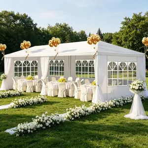 10x20/30ft Outdoor Canopy, Outdoor Gazebo Shelter for Party Wedding BBQ Events w/Removable Sidewalls, Waterproof Shelter,Summer Vibes