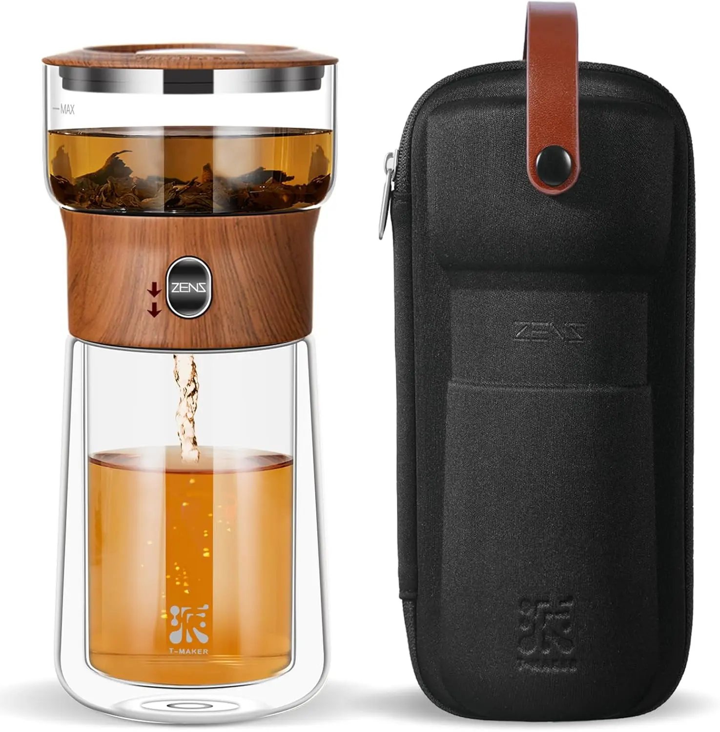 ZENS Infuser Teapot, One Tea Maker for Loose Leaf Tea with Mug and Case.Enchanted Pot Alternatives for Tea Lover Gifts