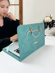 Cute Turquoise Commuter Laptop Bag, High-End Feel Notebook Protector Case, Stylish Handheld Computer Cover, Perfect for Daily Use, Laptop Work Bags, Laptop Travel Bag, Working Bag