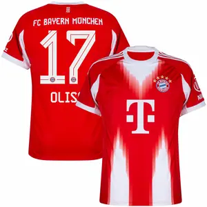 Unisex Soccer Bayern Munich Team #17OLISE Champions League Playoffs 2026 Home On Field Jersey - Red