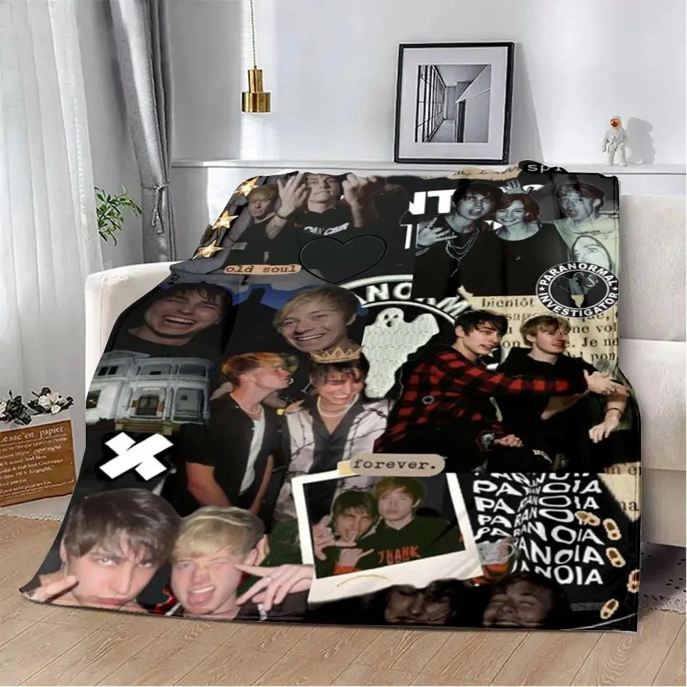 Sam and Colby XPLR Microfiber Poly Printed Collage Flannel Throw Blanket - Soft, Warm, Wrinkle Resistant, Cozy Look for Bedroom, Sofa, Travel - Christmas/Birthday Gift for Fans, Living Room