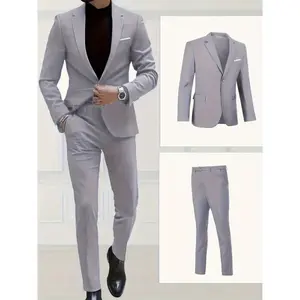 [High-end] 2PCs men's suit set-high-end fashionable for wedding banquet party