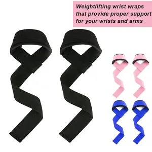 1 Pair High-Quality Lifting Wrist Wraps - Powerlifting Wrist Support for Weightlifting, Deadlifts, Pull-Ups, Durable Fitness Wrist Straps, Essential Gear for Fitness Enthusiasts, Workout Bands