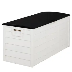 280L Garden Storage Box with Wheels – Outdoor Storage for Cushions, Tools & Toys – Weatherproof, Easy Assembly, Lockable