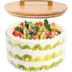 Glass Trifle Bowl with Airtight Lid, 155oz Large Glass Serving Bowl for Popcorn, Cake, Salad, Fruit, Baking, Dessert & Party, BPA Free, Oven & Dishwasher Safe
