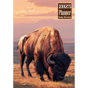 2025 Planner: American Bison Buffalo Animal themed Cover Daily Weekly Diary 12 Month Calendar Vision board Schedule Organizer Goals Address Contact Notes Paperback – September 15, 2024