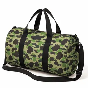 Medium Sized Green Camo Travel Duffle Bag