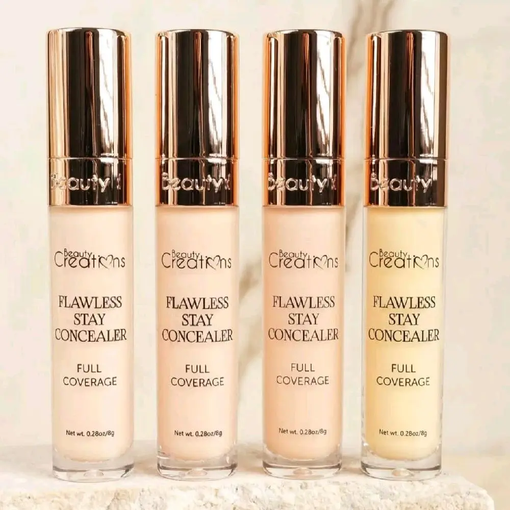 Beauty Creations Flawless Stay Concealer Makeup - Full All Day Coverage, Smoothing, Foundation-Compatible Cosmetic for All Skin Types, Youthful Flawless Base, Natural, Pink Undertones