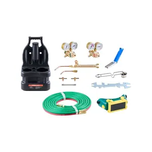 VEVOR Oxygen Acetylene Torch Kit, Gas Welding Cutting Torch Kit, 14PCS Portable Oxy Acetylene Brazing Set with 177'' Long Twin-Hose, Cutting Nozzle, 3 Welding Tips Carry Case (without Gas Cylinder)VEVOR Super Brand Day