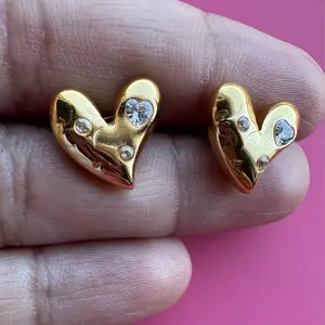 Heart Earrings - Elegant Design with Heart-Shaped Beads and Secure Fit for Everyday Wear