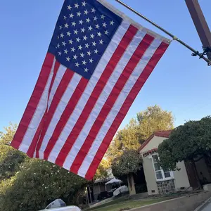 QLASH US American Flag – Outdoor Flag with Embroidered Stars, Stitched Stripes, Heavy-Duty Nylon & Brass Grommets – Durable Patriotic Banner for Home, Yard, or Garden