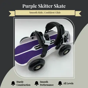 Purple Strap-on Skitter Skate - Wearable Roller Skates for Shoes - Adjustable Unisex Street Skates for Indoor/Outdoor Skating