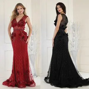 Luxury 3D Floral Beaded Mermaid Gown – Elegant Evening Prom Dress