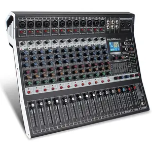 12-Channel Bluetooth Studio Audio Mixer 99 Bit DSP Digital Processor w/USB MP3 for PC Recording Input, RCA, XLR Microphone Jack, 48V Power, For Professional and Beginners DJ Mixer