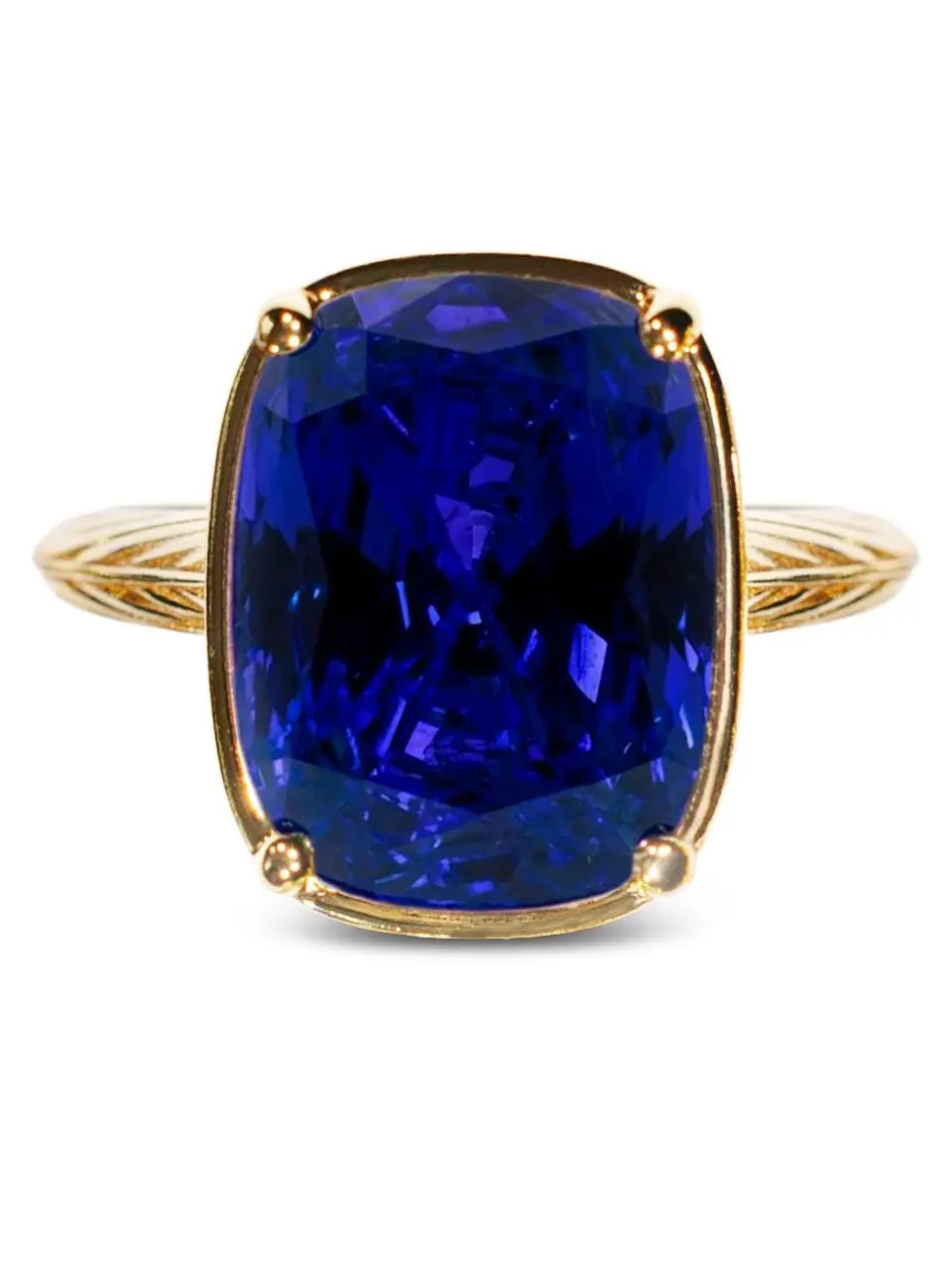 Sterling Silver Elongated Cushion Sapphire CZ Cocktail Ring