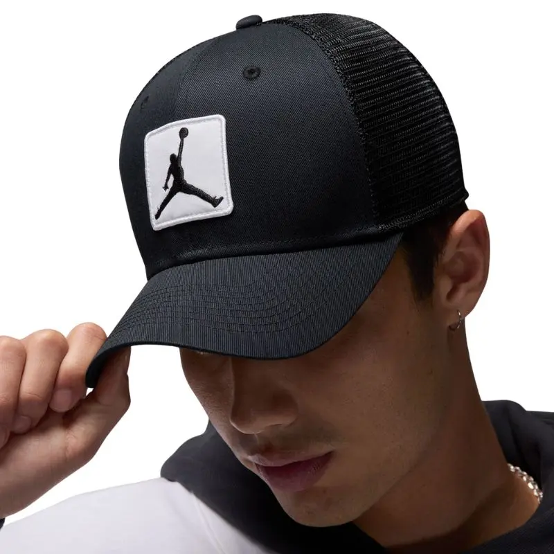 Air Jordan Rise Classic Trucker Hat - High Depth Structured Logo Cap with Cotton Front, Mesh Ventilation & Adjustable Snap, Breezy Outdoor, Casual