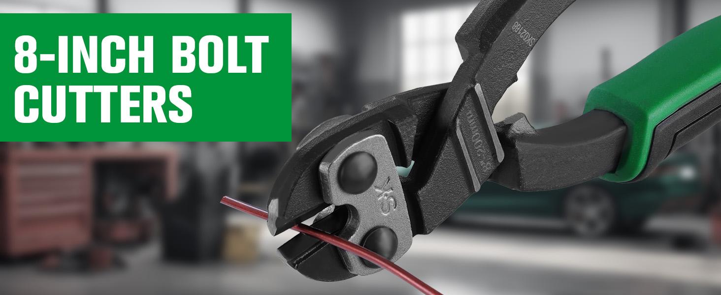 #backtoschool SK 8-Inch Mini Bolt Cutter, Small Heavy Duty Wire Cutters, Premium Cr-V Construction with Anti-Slip Grip, Hardened Recess Jaw Design for Cables, Small Screws and Thin Bolts