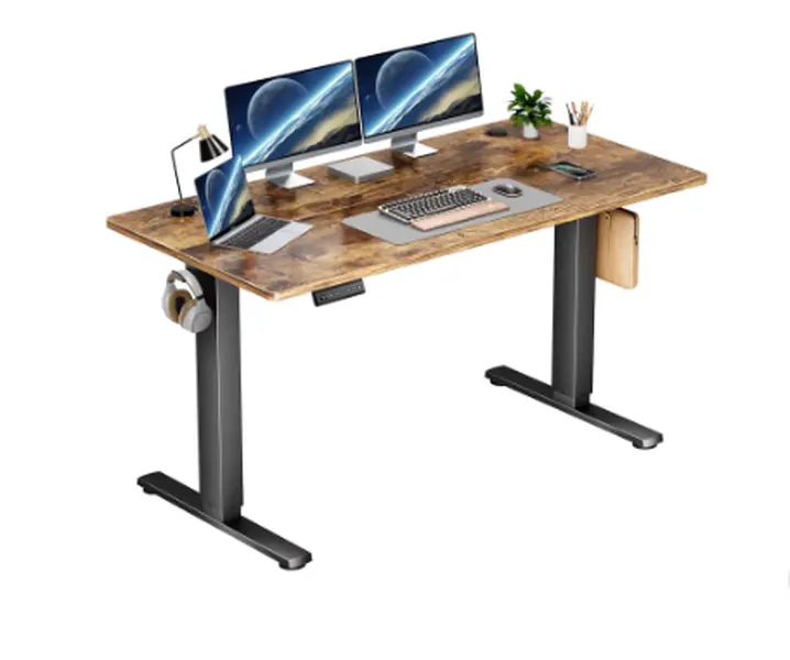 edx Electric Standing Desk, Height Adjustable Desk, 55 x 24 Inches Ergonomic Stand up Desk with Memory Preset and T-Shaped Metal Bracket for Home Office