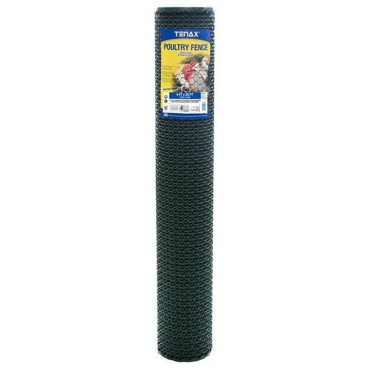 212 MAIN Tenax 7028102 Green Plastic Poultry Fence - 4x25 ft. Polyethylene, 3/4 in. Mesh Size, 5.5 lbs., Outdoor Home Improvement Garden Supply for Fence Mesh Garden Buildings
