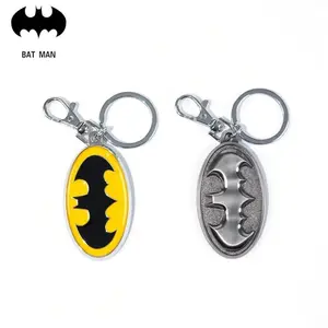 1PC WB Officially Licensed Iconic Batman Logo Colored Pewter Keychain Stylish Key Ring Collectible Key Chains for Men and Women Premium Keychain Accessories Birthdays Gift for Family