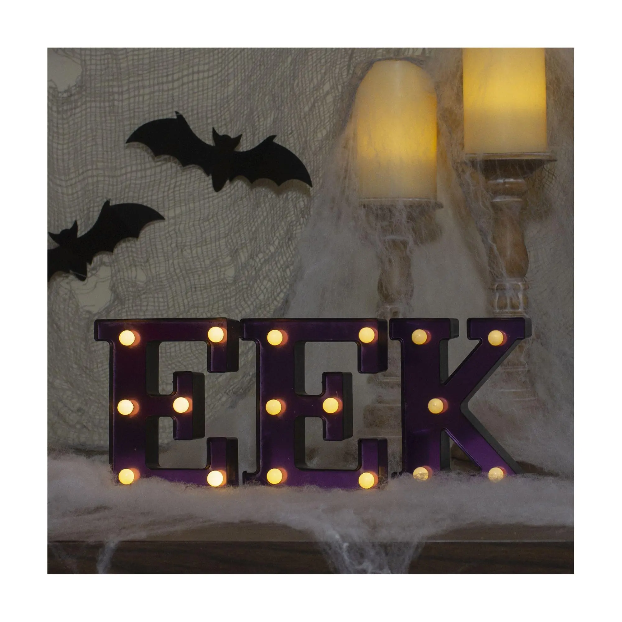 Northlight 6.5" LED Lighted EEK Halloween Marquee Sign Northlight 6.5" LED Lighted EEK Halloween Marquee Sign